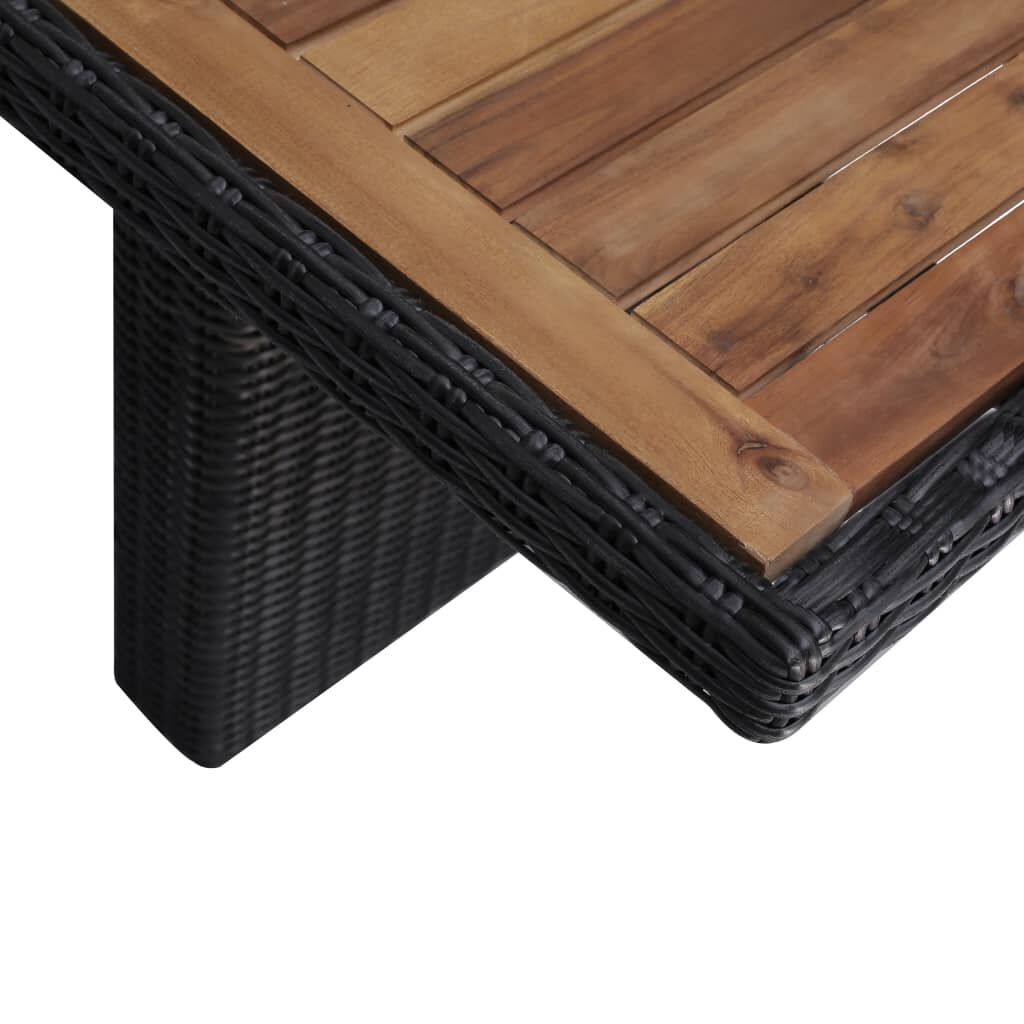 vidaXL 9 Piece Outdoor Dining Set Poly Rattan Black