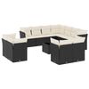 vidaXL 12 Piece Garden Sofa Set with Cushions Black Poly Rattan