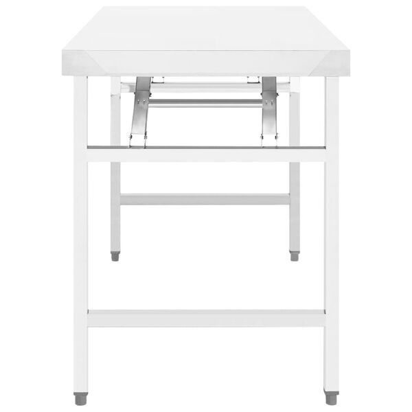 vidaXL Kitchen Folding Work Table 100x60x80 cm Stainless Steel