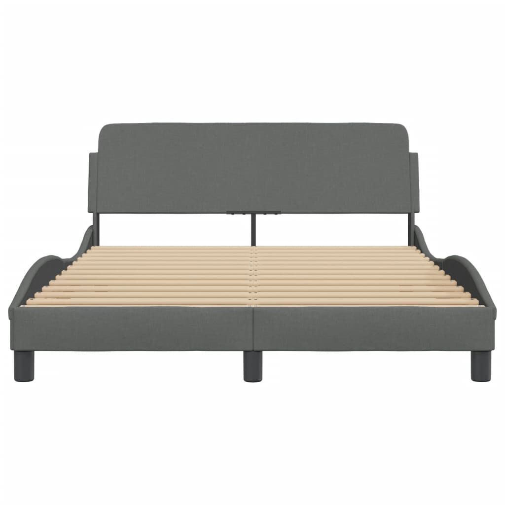 vidaXL Bed Frame without Mattress Dark Grey 137x187 cm Double Fabric