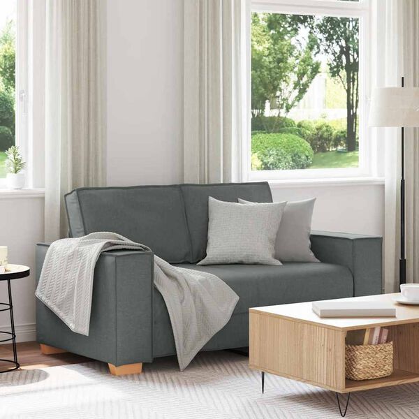 vidaXL 2-Seater Sofa Dark Grey 120 cm Fabric