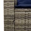 vidaXL 5 Piece Garden Sofa Set with Cushions Stackable Grey Poly Rattan