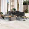 vidaXL 2 Piece Garden Sofa Set with Cushions Grey Poly Rattan and Acacia
