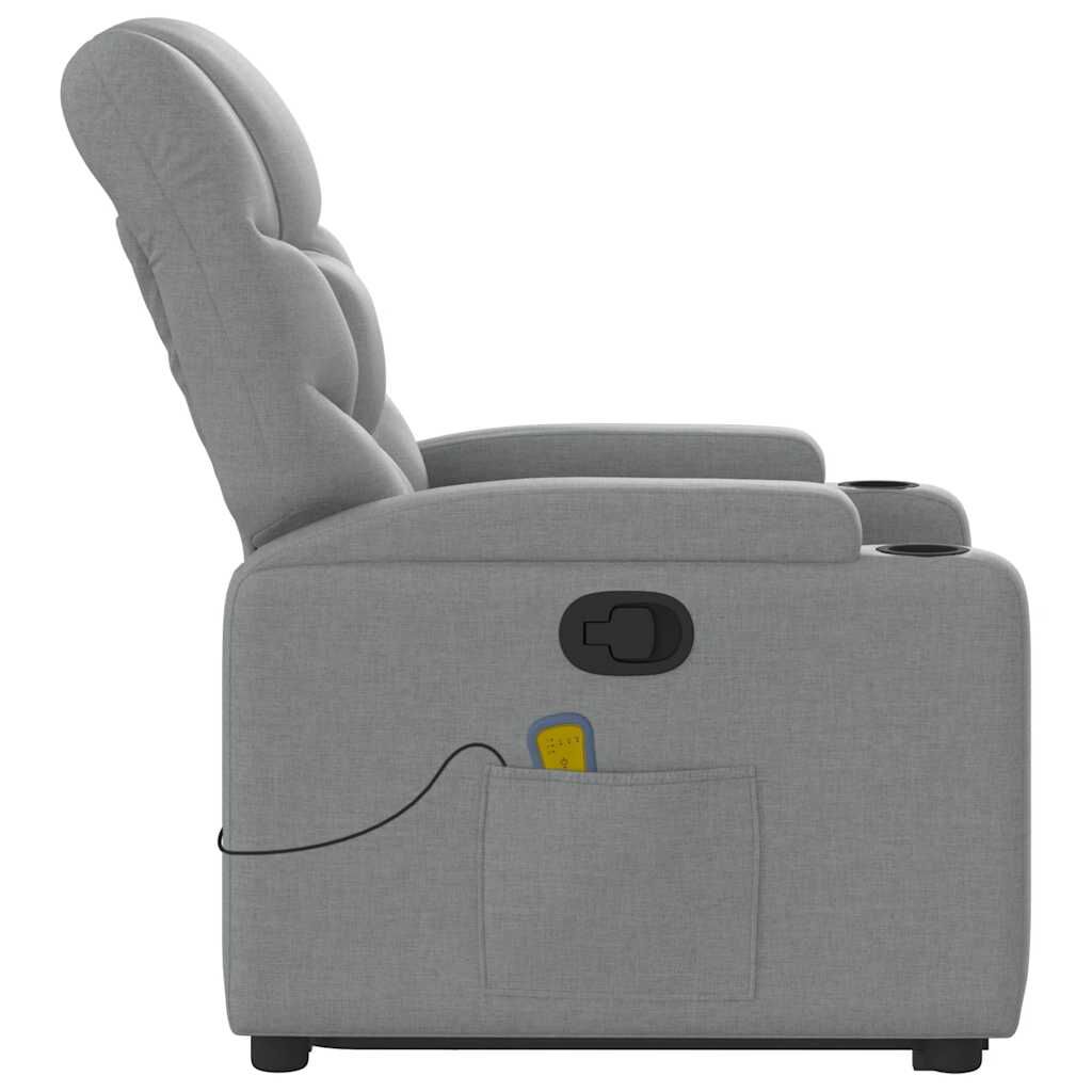 vidaXL Stand up Massage Recliner Chair Light Grey Fabric