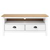 vidaXL TV Cabinet Hill White 110x40x47 cm Solid Pine Wood