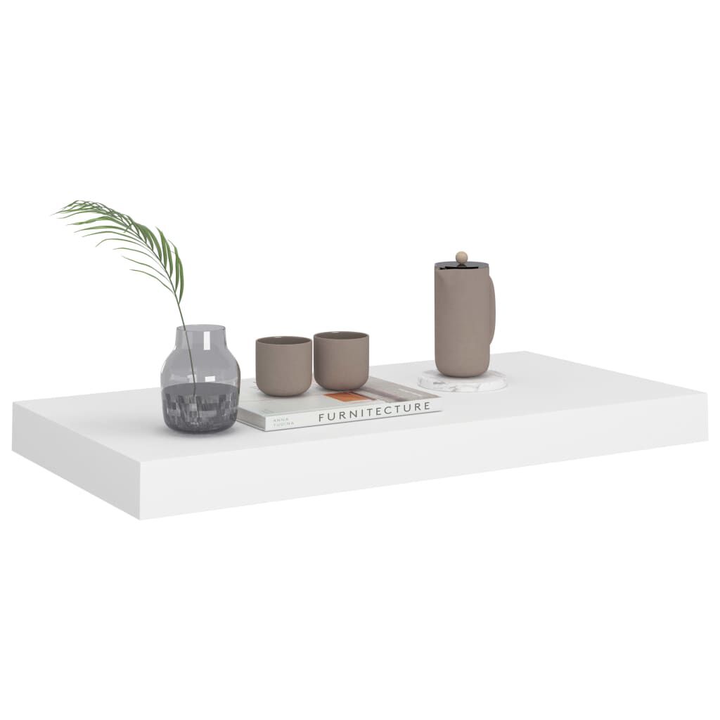 vidaXL Floating Wall Shelf White 50x23x3.8 cm MDF
