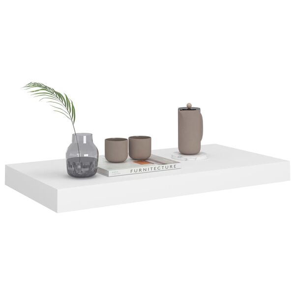 vidaXL Floating Wall Shelf White 50x23x3.8 cm MDF