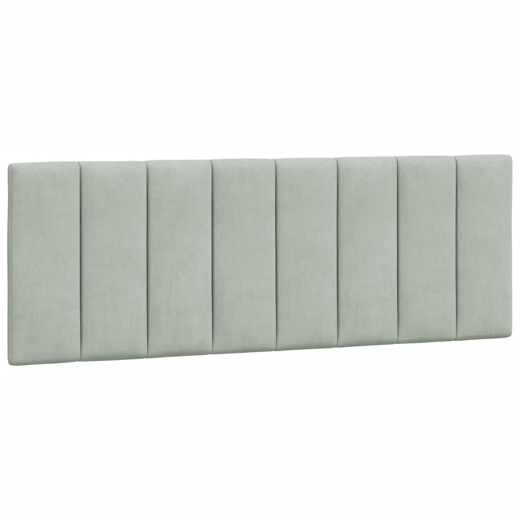 vidaXL Headboard Cushion "Hanko" Light Grey 137 cm Double Velvet