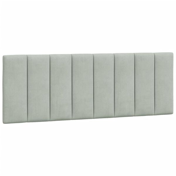 vidaXL Headboard Cushion "Hanko" Light Grey 137 cm Double Velvet