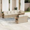 vidaXL 8 Piece Garden Sofa Set with Cushions Beige Poly Rattan