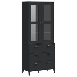 vidaXL Highboard VIKEN Black 80x40x190 cm Solid Wood Pine