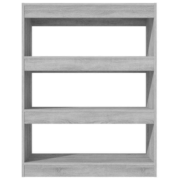 vidaXL Book Cabinet/Room Divider Grey Sonoma 80x30x103 cm Engineered wood