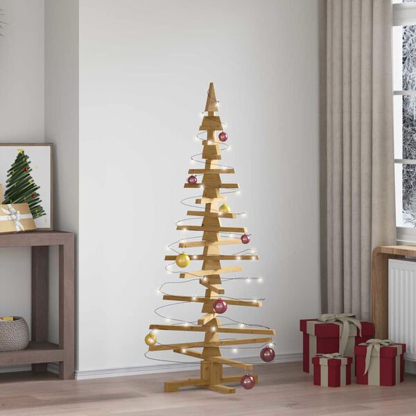 vidaXL Wooden Christmas Tree with Stand Brown 150 cm Solid pine wood