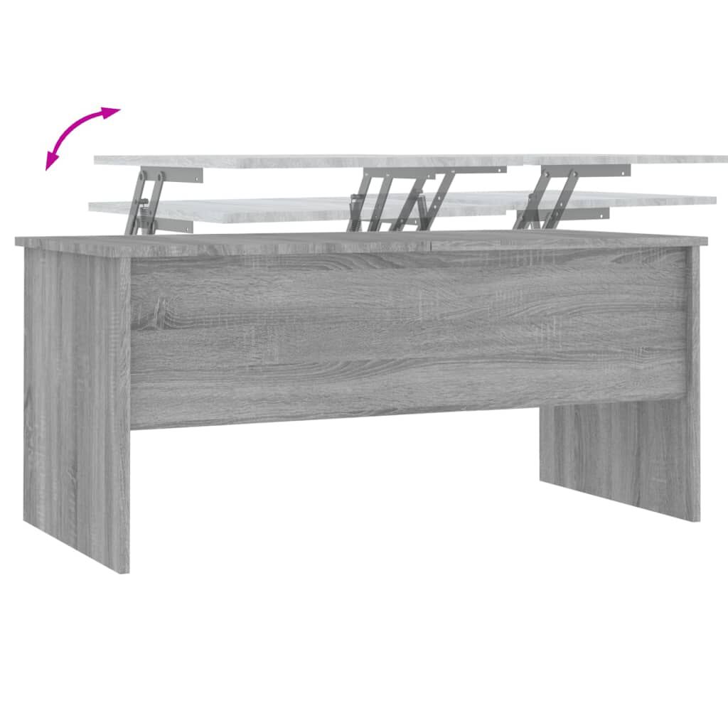 vidaXL Coffee Table Grey Sonoma 102x50.5x46.5 cm Engineered Wood