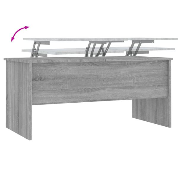 vidaXL Coffee Table Grey Sonoma 102x50.5x46.5 cm Engineered Wood