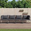vidaXL 4 Piece Garden Lounge Set with Cushions Anthracite Poly Rattan