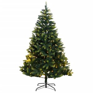 vidaXL Artificial Hinged Christmas Tree 150 LEDs 150 cm