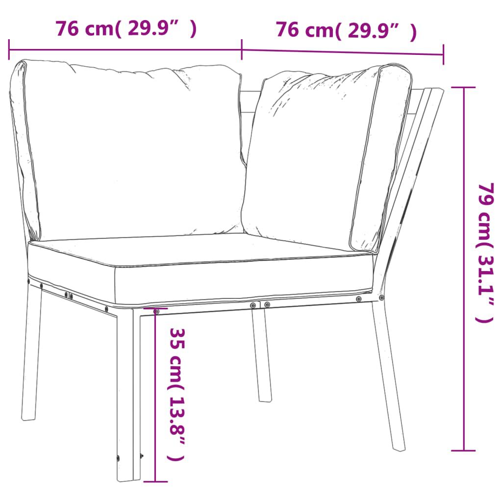 vidaXL 11 Piece Garden Lounge Set with Sand Cushions Steel