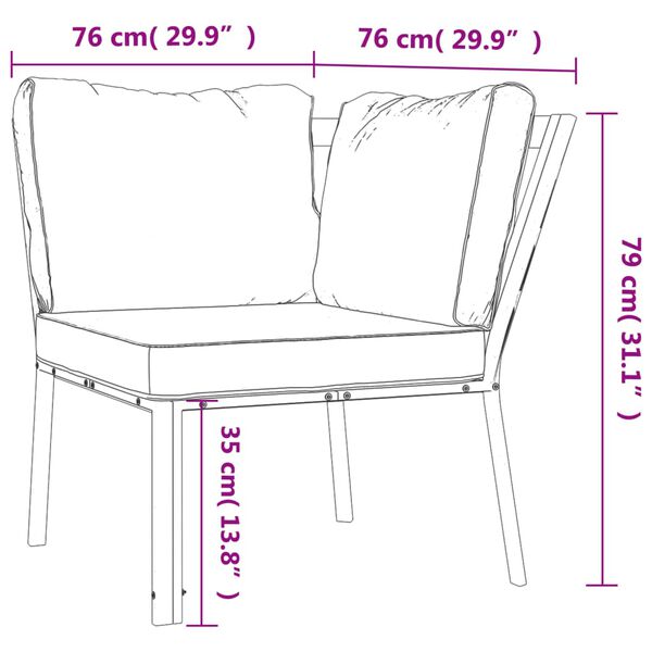 vidaXL 11 Piece Garden Lounge Set with Sand Cushions Steel