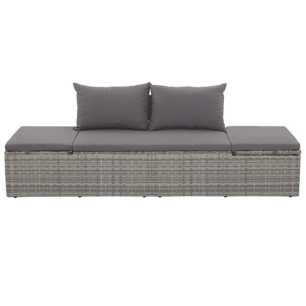 vidaXL Garden Bed Grey 195x60 cm Poly Rattan