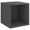 vidaXL 2 Piece TV Cabinet Set High Gloss Grey Engineered Wood