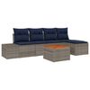 vidaXL Garden Sofa Set with Cushion 6 pcs Grey Poly Rattan