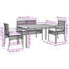 vidaXL 5 Piece Garden Dining Set with Cushions Grey Poly Rattan