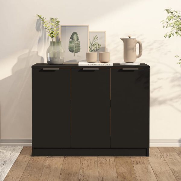 vidaXL Sideboard Black 90.5x30x70 cm Engineered Wood