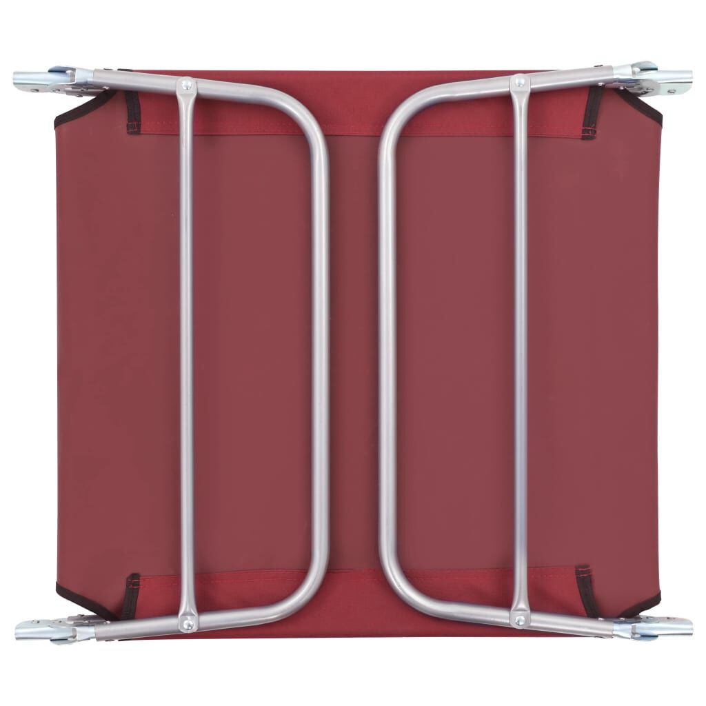 vidaXL Folding Sun Loungers 2 pcs Steel and Fabric Red