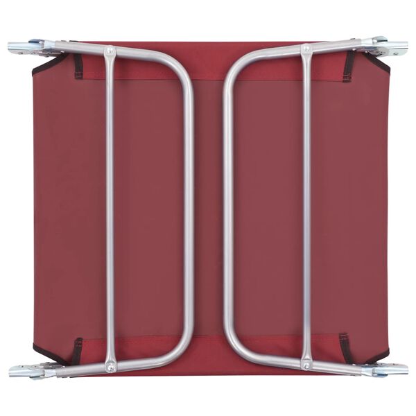 vidaXL Folding Sun Loungers 2 pcs Steel and Fabric Red
