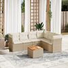 vidaXL 7 Piece Garden Sofa Set with Cushions Beige Poly Rattan