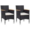 vidaXL Garden Dining Chairs 2 pcs Poly Rattan Black