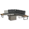 vidaXL 2 Piece Garden Sofa Set with Cushions Grey Poly Rattan and Glass