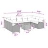 vidaXL Garden Sofa Set 10 pcs Black and turquoise