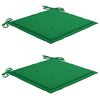 vidaXL Garden Chairs 2 pcs with Green Cushions Solid Teak Wood