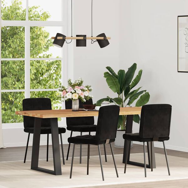 vidaXL Dining Chairs 4 pcs Black Velvet