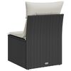 vidaXL Garden Chair Armless with Cushions Black Poly Rattan