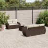 vidaXL 6 Piece Garden Sofa Set with Cushions Brown Poly Rattan