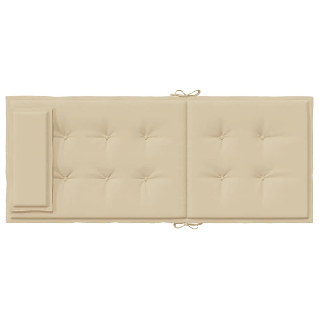 vidaXL Highback Chair Cushions 2 pcs Beige Oxford Fabric