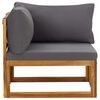 vidaXL Sectional Corner Sofas 2 pcs with Cushions Dark Grey