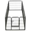 vidaXL Dog Playpen 8 Panels Steel 80x60 cm Black