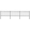 vidaXL Garden Fence with Hoop Top Steel 537x100 cm Black