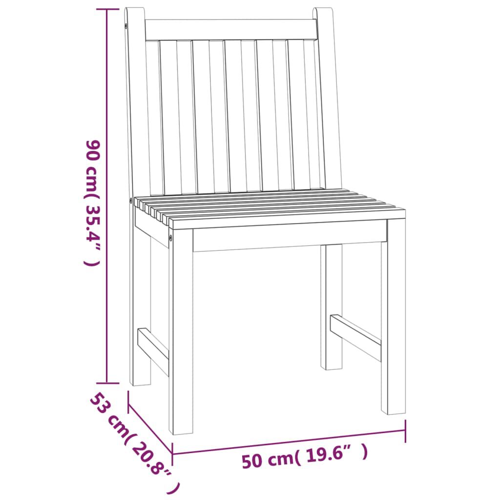 vidaXL 4 Piece Garden Dining Set Solid Wood Teak