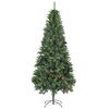 vidaXL Artificial Pre-lit Christmas Tree with Ball Set Pine Cones 210 cm