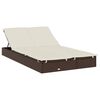 vidaXL 2-Person Sunbed with Foldable Roof Brown 213x118x97cm Poly Rattan