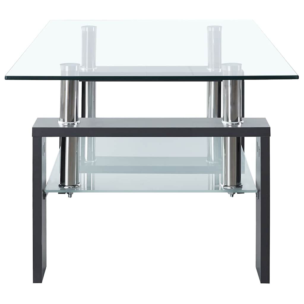 vidaXL Coffee Table Grey and Transparent 95x55x40 cm Tempered Glass