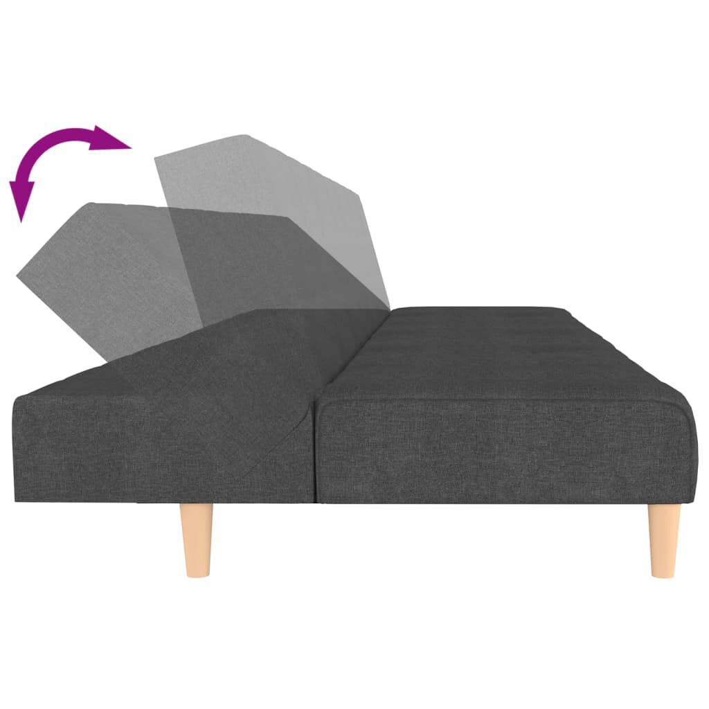 vidaXL 2-Seater Sofa Bed Dark Grey Fabric