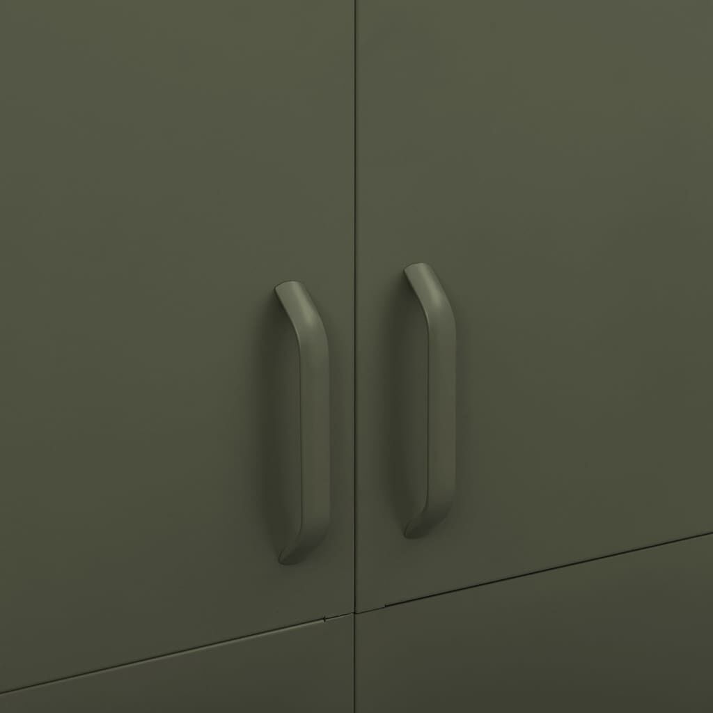 vidaXL Wardrobe Olive Green 90x50x180 cm Steel