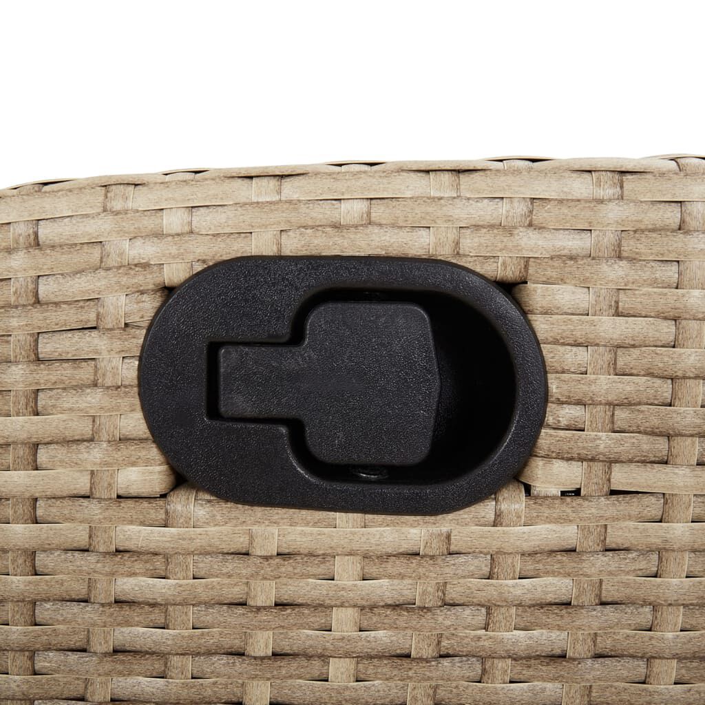 vidaXL Reclining Garden Chairs 2 pcs with Footrest Beige Poly Rattan