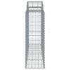 vidaXL Arched Gabion Baskets 3 pcs 200x50x120/140 cm Galvanised Iron